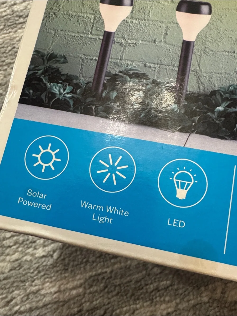Room Essentials Solar LED Pathway Lights - Black with Warm White Light (6 Pack)
